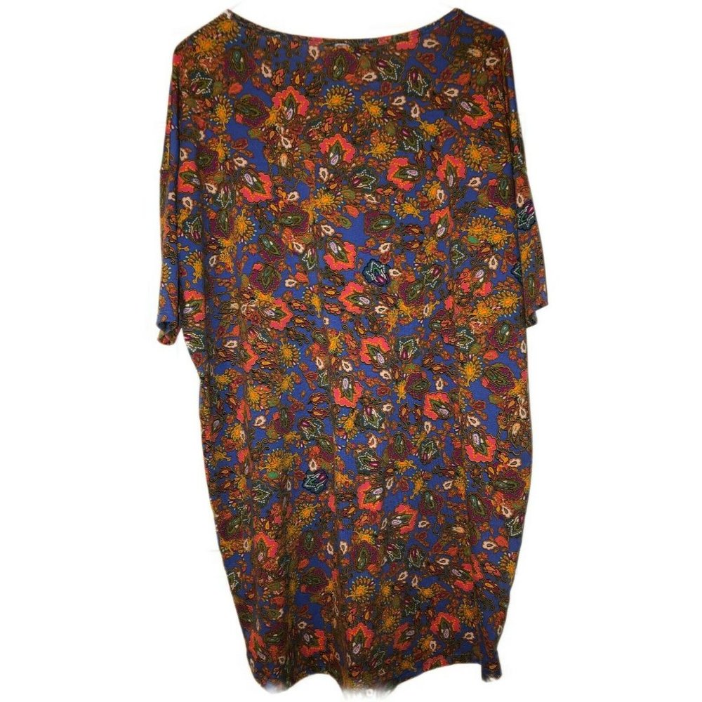 LuLaRoe Women's Simply Comfortable Orange Turquoise Yellow Tunic Top - Size XS - Picture 3 of 3